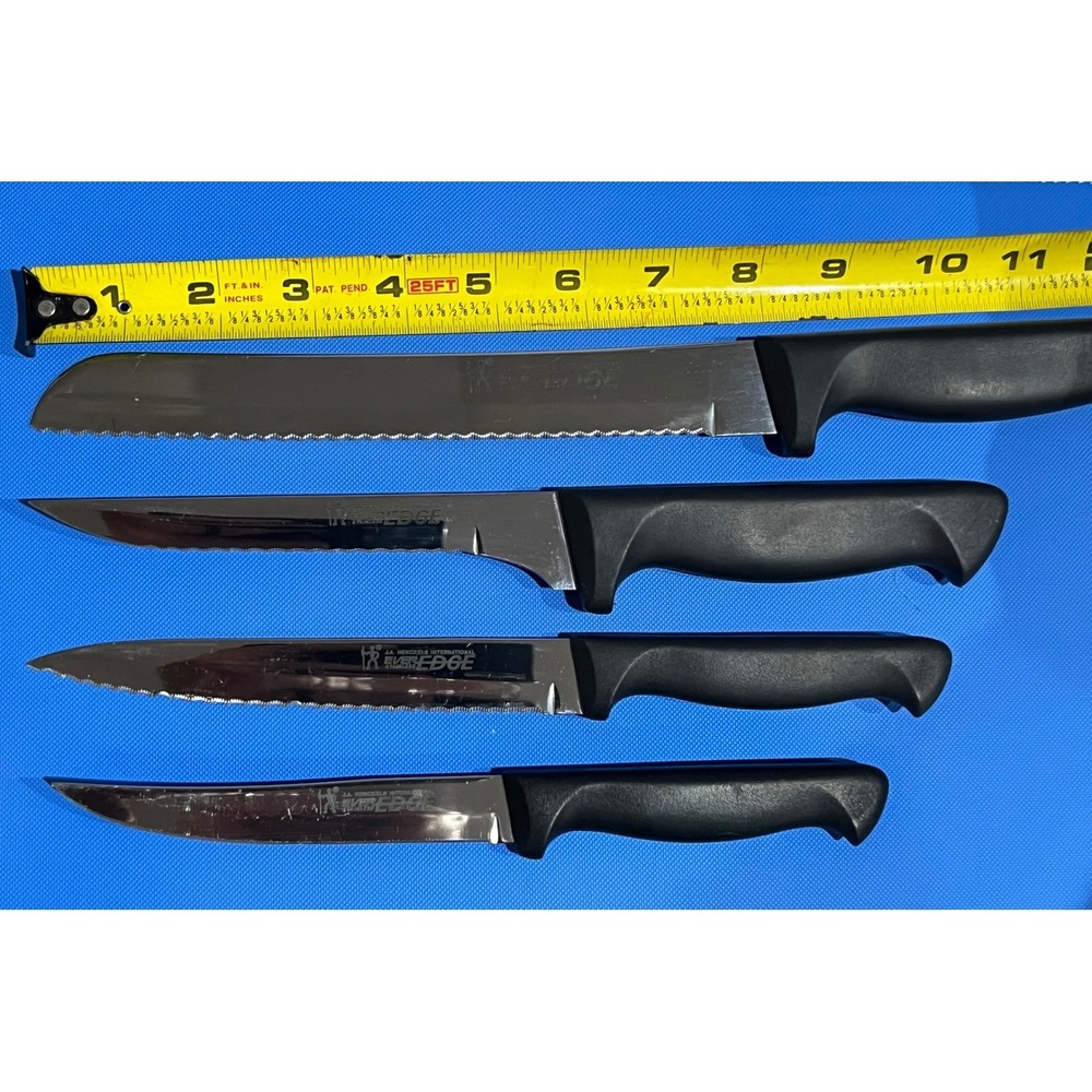 JA Henckels International Everedge Knife Set 4pc Stainless Steel Black Handle - Picture 2 of 10